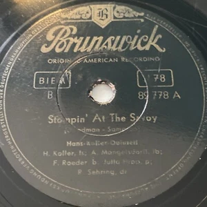 Hans Koller 78 rpm Brunswick 82778 Stompin' At The Savoy BOP jazz 1953 V+ - Picture 1 of 4