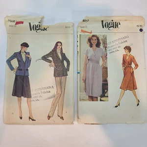 Vintage Vogue Patterns 7808 Jacket, Pants & Skirt & 8017 Evening Dress - Size 8 - Picture 1 of 12