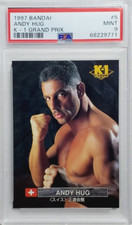 1997 Bandai K-1 Grand Prix #5 Andy Hug Rookie Card RC PSA 9 Mint POP3 Kickboxing