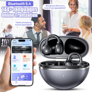 Wireless Translation Earbuds Real Time Voice Translator Earbuds w/ AI assistant - Picture 1 of 18
