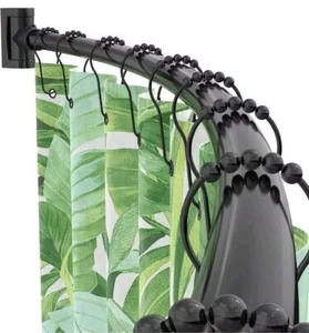 Adjustable Arched Curved Shower Curtain Rod Rustproof Expandable Aluminum Met... - Picture 1 of 7