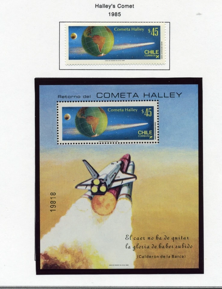 Chile 702 MH 702a MNH Cometa Halleys CHL683 Foto 1 de 1