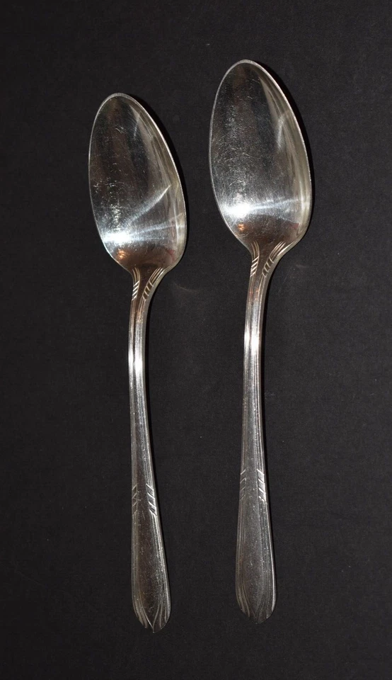 2 cucharas para servir sólidas vintage Wm Rogers Fascination 1936 plateadas Foto 1 de 3