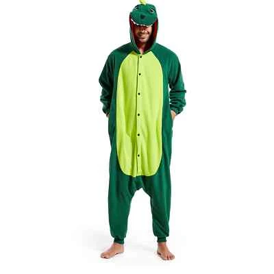 Dinosaur One-piece Pajama Women and Men Cute Halloween Animal Cosplay Costume - Image 1 of 4