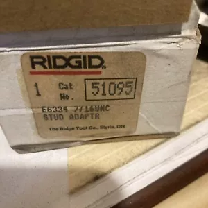 RIDGID 51095 7/16” -14 Unc Bolt Stud ADAPTER, FOR 819 NIPPLE CHUCK - Picture 1 of 5