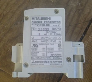 Interruptor circuito eléctrico Mitsubishi CP30-HU-2P-1A 2 polos AC/DC 1 AMP CB - Imagen 1 de 1