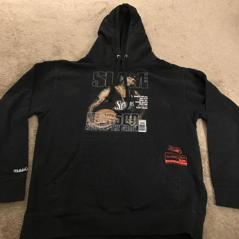Mitchell and Ness Allen Iverson Slam Magazine Hoodie Black Men's Size Medium Cover