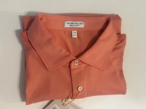 Peter Millar Mens Crown Crafted Polo Performance Stretch Shirt Grapefruit XXL - Picture 1 of 5