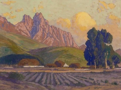 Lanzerac Stellenbosch – J.H. Pierneef – South African Landscape Print to Frame - Image 1 of 2