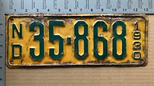 North Dakota 1930 license plate 35-868 YOM Ford Chevy Dodge 1764