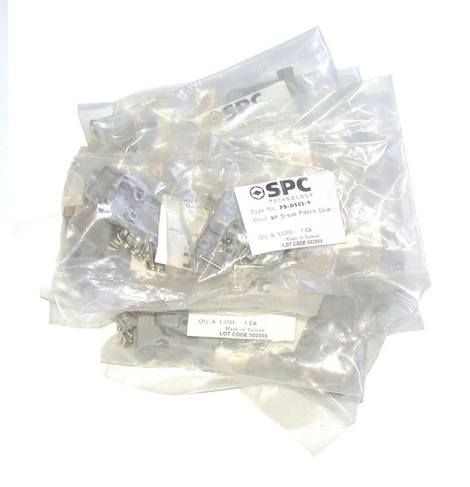 LOT OF 9 NEW SPC  PS-D501-9  9P D-SUB PLASTIC COVERS - Image 1 of 1