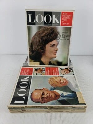 Lot of 12 Look Magazines 1948-1964; JFK, Elizabeth Taylor, Jacqueline Kennedy - Image 1 of 4