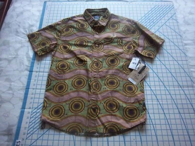 CAMISA PARA HOMBRES PRPS MARRÓN MEDIO/VERDE/TOSTADO SS ABOTONADA - NUEVA CON ETIQUETAS Foto 1 de 4