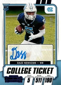 2021 Panini Contenders Draft Pick College Ticket Blue #139 Dazz Newsome UNC /99 - Bild 1 von 2