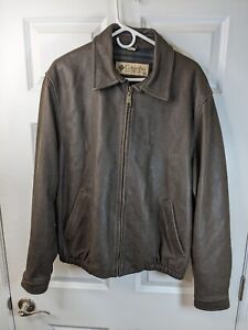 Columbia, Men's Leather Bomber Jacket, brown, size L