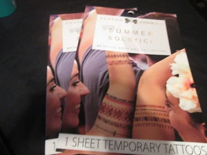 2er Set Tattoo Junki Sommersonnenwende Metallic Body Art Collection 1 Blatt Tempr - Bild 1 von 1