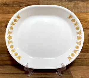 CORNING CORELLE - BUTTERFLY GOLD - 12" X 10" OVAL SERVING PLATTER - Picture 1 of 3