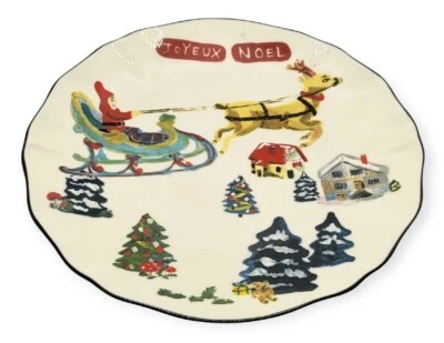 NATHALIE LETE “JOYEUX NOEL” ANTHROPOLOGIE Piatto Gioia Natalizio 8,25" OTTIMO 😍 - Immagine 1 di 3