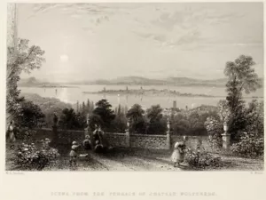 WOLFSBSBERG ZENE VON DER TRASSE DES SCHLOSSES WOLFSBERG Origi.l Stahlst.Barlett - Bild 1 von 3