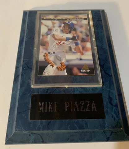 Vtg 90’s Los Angeles Dodgers Baseball Mike Piazza Framed Card Plaque Engraved Cover
