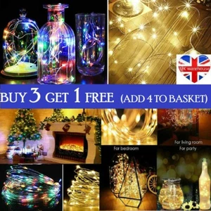 Fairy String Lights 20/50/100LED Battery Lighting Christmas Tree Indoor Outdoor - Picture 1 of 19