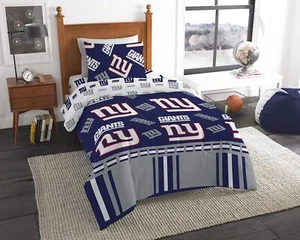 Northwest NFL New York Giants Rotary Twin Bed in Bag Set - Picture 1 of 7