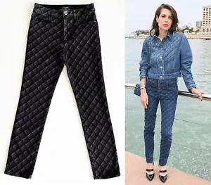CHANEL 22B CHARCOAL GREY SKINNY JEANS PANTS CC LOGO 36 - Picture 1 of 18