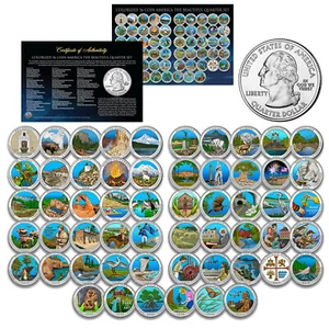 COMPLETE SET of ALL 56 America the Beautiful Parks Quarters Coin Set - COLORIZED - Picture 1 of 3