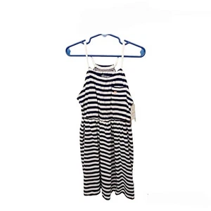 Carter's Sundress Little Girls Navy Blue/White Striped-5-Nautical-Rope Straps - Picture 1 of 4