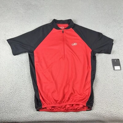 Camiseta deportiva de ciclismo de rendimiento para hombre roja mediana 100 % poliéster PBS Club II media cremallera Foto 1 de 4