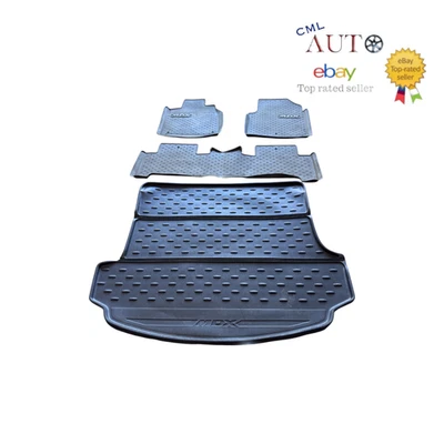 Всепогодные резиновые напольные коврики 2007-2013 Acura MDX серые с черным ковриком для багажника от оригинального производителя - Изображение 1 из 4