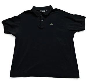 Polo Lacoste Para Hombres 2XLB Grande Negro Piqué Bordado Croc Logo PH2212B - Imagen 1 de 15