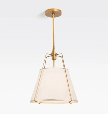 Rejuvenation Conical 16" Pendant Light Brass White Shade Williams Sonoma NIB - Image 1 of 4