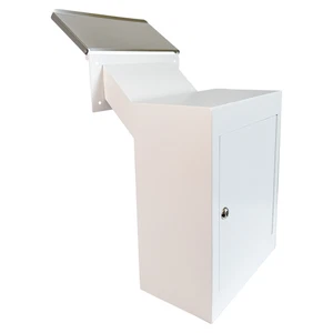 OPEN BOX Through-the-Wall Drop Box with Rainproof Cover | Through Wall Mailbox - Picture 1 of 9