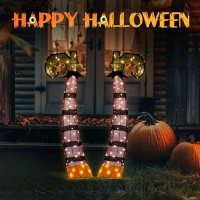 4ft 2D Witch Legs w/160 LEDs Light Halloween Decorations In/Outdoor Festival NEW - Image 1 of 4