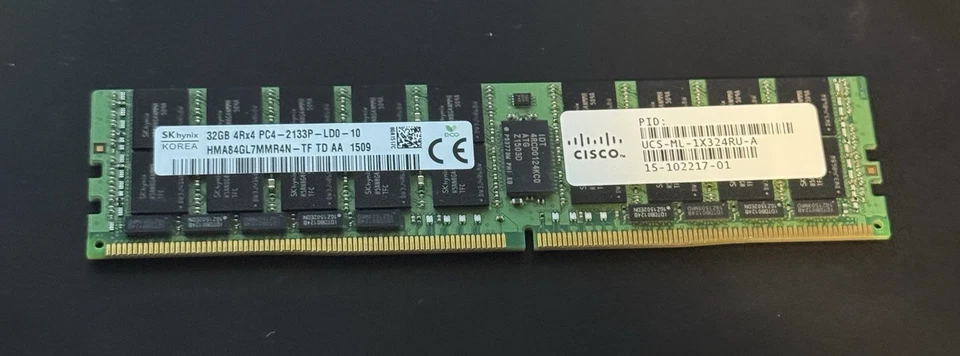 SK Hynix HMA84GL7MMR4N 32GB DDR4-2133 ECC LRDIMM UCS-ML-1X324RU-A 15-102217-01 Foto 1 de 1