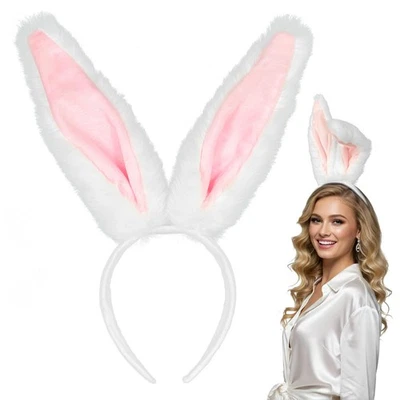 Diademas Orejas de Conejo Disfraz de Conejo de Pascua Largo Peludo Oreja de Conejo Diadema Salón... Foto 1 de 4