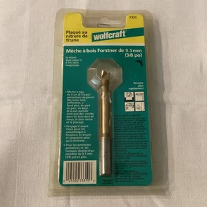 Wolfcraft 3331 3/8" Titanium Nitride Coated Forstner Wood Boring Bit - NEW - Picture 1 of 3