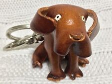 Hand Made Embossed Genuine Leather Dog Key Chain/Key Ring 