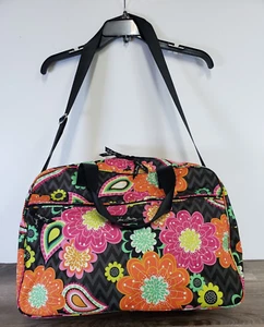 Vera Bradley 2014 RETIRED Ziggy Zinnia Travel Bag Adjustable Strap Floral Duffle - Picture 1 of 9