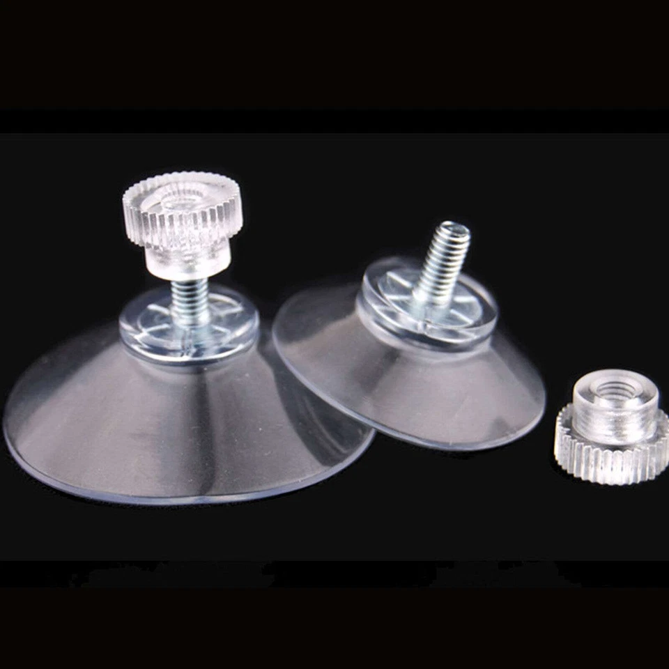 10 PIEZAS Ventosas Fuertes con Varilla de Tornillo M4 Gancho Moleteado Vidrio de Cocina Transparente EE. UU. Foto 1 de 4