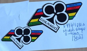 COLNAGO STICKERS MADE IN ITALY  LA BICICLETTA 2 ITEMS ADESIVI VINTAGE - Picture 1 of 2