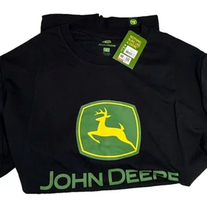 John Deere Men's Black Graphic Logo T-Shirt Size L Short Sleeve - Picture 1 of 4