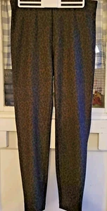 Boston Proper Women's Animal Print Black & Brown Stretchy Pants Size M - Picture 1 of 5