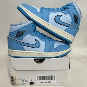 Nike Air Jordan 1 Mid SE WMNS “Ice Blue” DV1302-400 Shoes Women’s 6 Worn - Picture 1 of 9