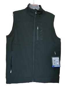 Cinch Vest Black Bonded Concealed Carry Pockets Black Logo All Season Size Small