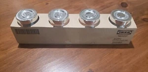 IKEA RAJTAN 5 oz NEW IN BOX Clear Glass Spice Jars With Silver Lids Set of 4 - Picture 1 of 5