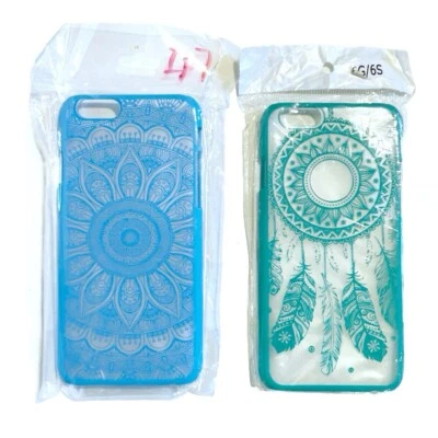 Fundas para teléfono celular iPhone 6 6s transparentes azul verdoso verde atrapasueños diseños mandala Foto 1 de 4