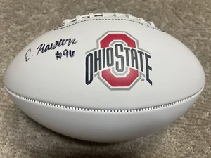 EDDRICK HOUSTON Autographed/Signed Ohio State Buckeyes Logo Football 5 STAR - Picture 1 of 6