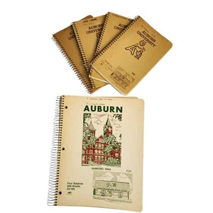 Vintage Auburn University Spiral Notebook Lot Samford Hall Aubie J&M Bookstore - Picture 1 of 24